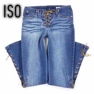 ISO lace up flared/bootcut jeans!!!